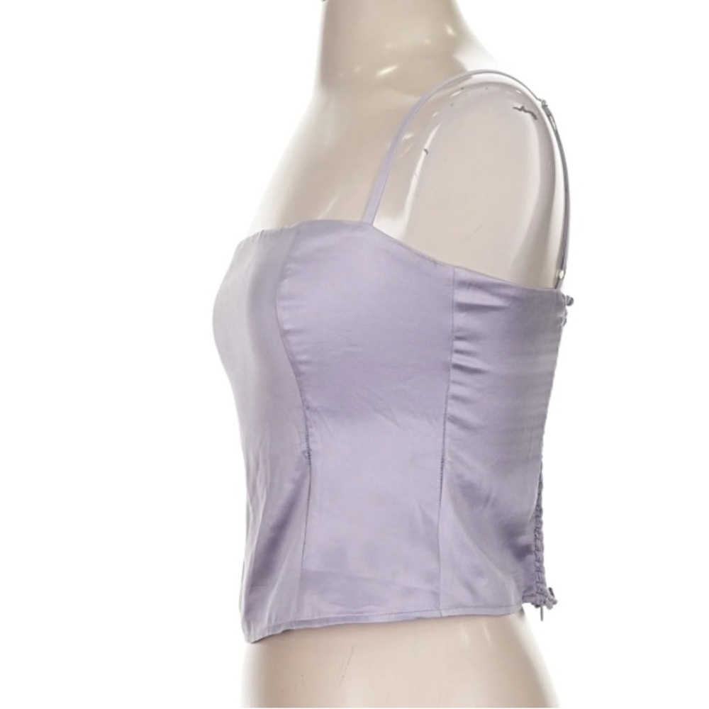 Reformation Overland Silk Top Lilac Purple Aura Size 4 - Picture 4 of 9